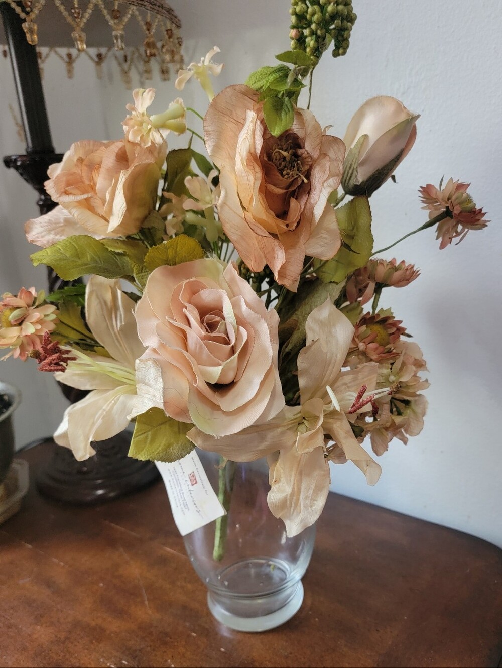 Silk Floral Bouquet in Blush and Cream - Home Accents